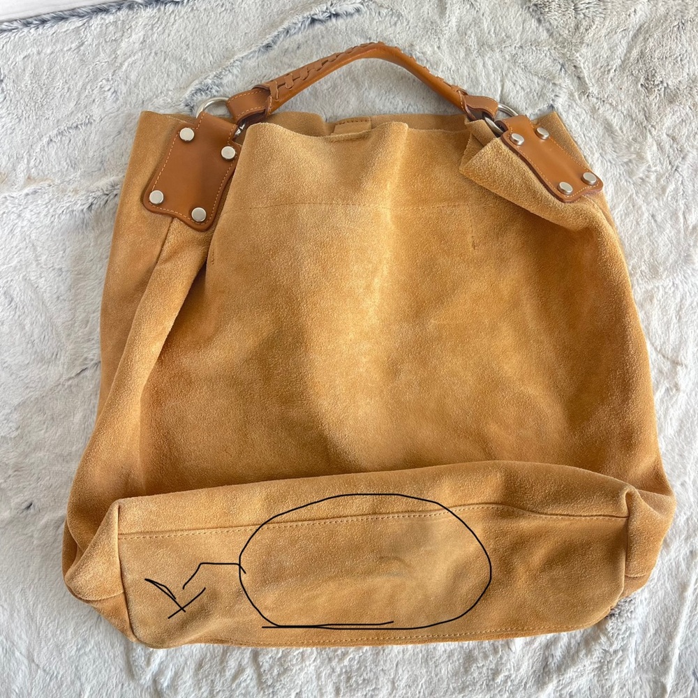 MAURIZIO TAIUTI Suede Leather Tan Color Hobo Bag - Picture 8 of 13